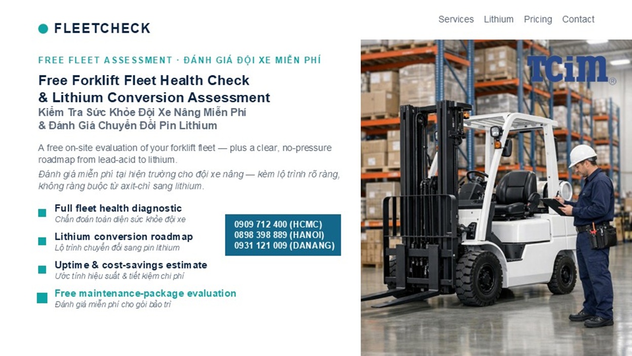 KIỂM TRA XE NÂNG MIỄN PHÍ